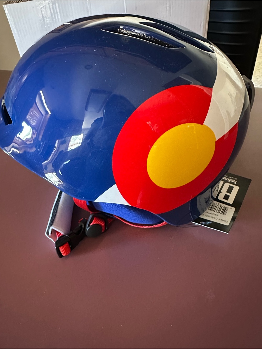 BR Blue Skate Helmet with Colorado Flag Accent